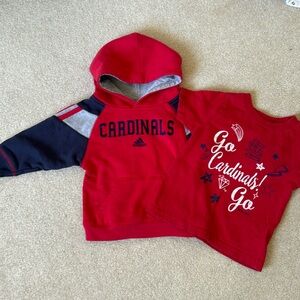 Saint Louis Cardinals T-shirt and Sweat Shirt Lot sz 24months/2T
